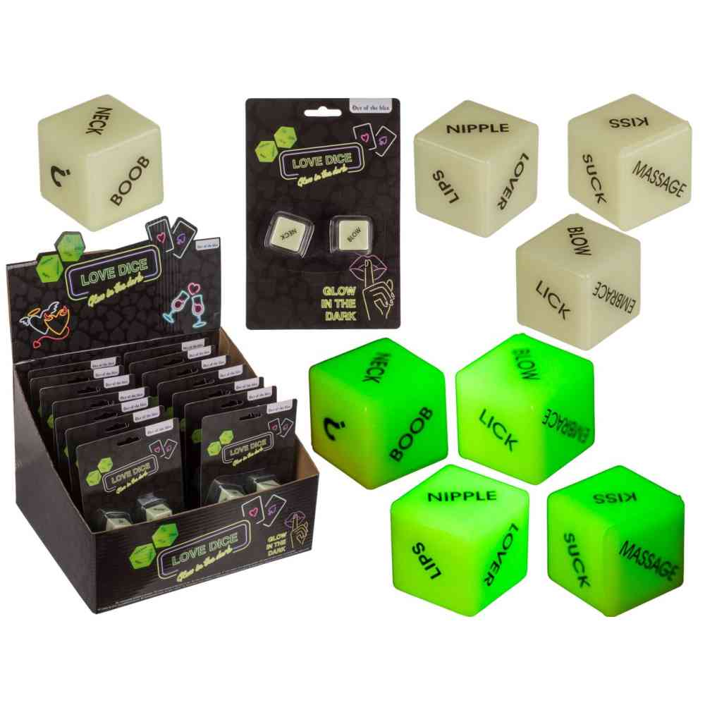 Out of the blue - Liefdesdobbelsteen Engels woorden GLOW-IN-THE-DARK Jeu de plaisir